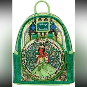 Loungefly Disney Tiana Stained Glass Exclusive Mini Backpack ☆NWT☆